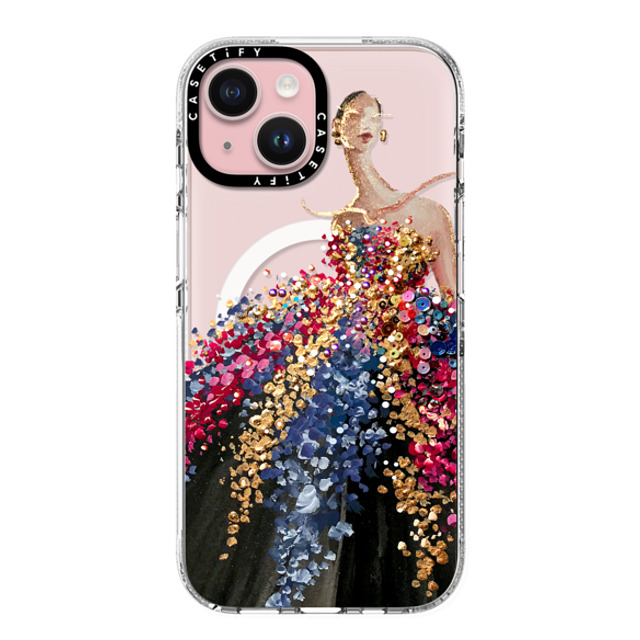 designlovefest x CASETiFY iPhone 15 ケース クリア クリア ケース MagSafe対応 Blooming Gown