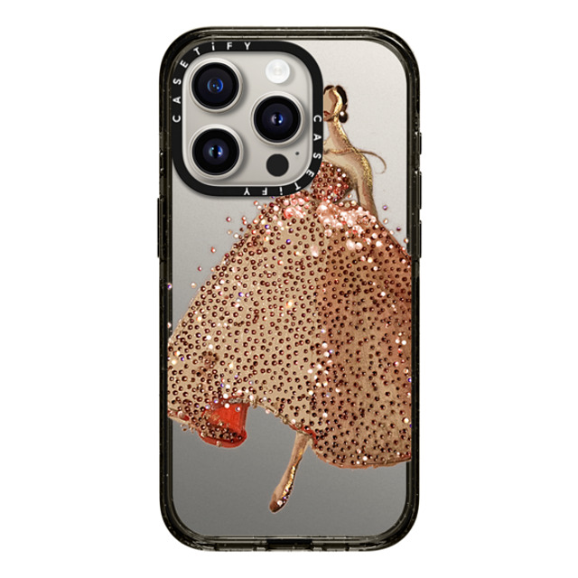 designlovefest x CASETiFY iPhone 15 Pro ケース ブラック インパクトケース Sparkling Gown