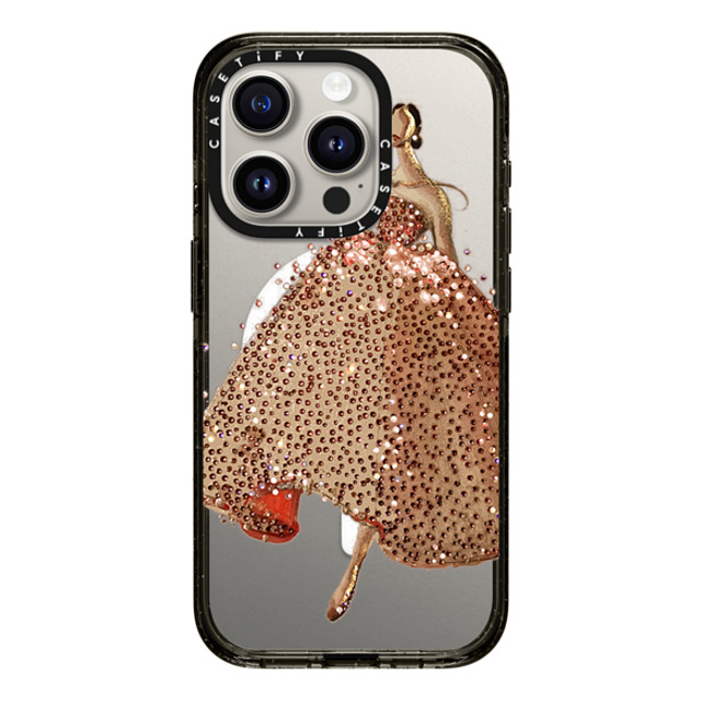 designlovefest x CASETiFY iPhone 15 Pro ケース ブラック インパクトケース MagSafe対応 Sparkling Gown