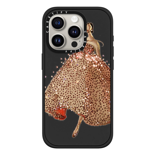 designlovefest x CASETiFY iPhone 15 Pro ケース マットブラック インパクトケース MagSafe対応 Sparkling Gown