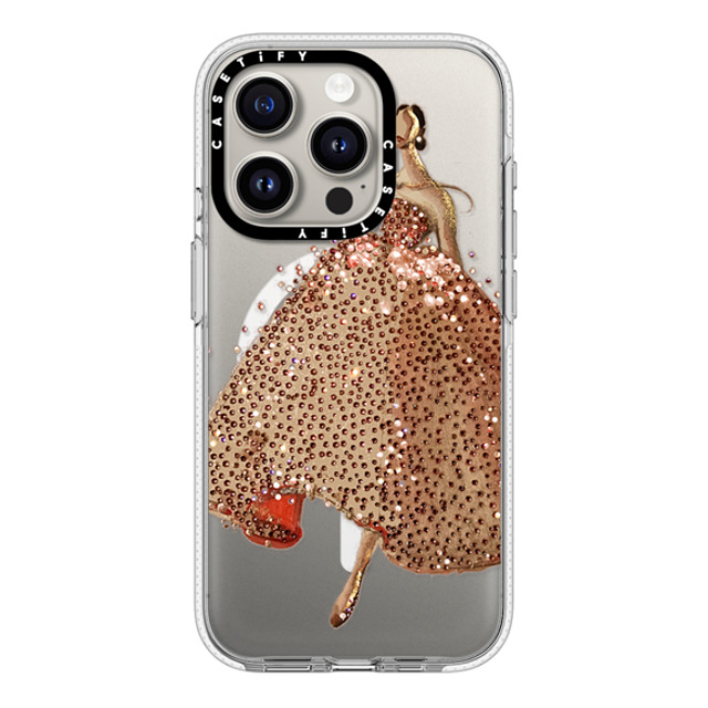 designlovefest x CASETiFY iPhone 15 Pro ケース クリア クリア ケース MagSafe対応 Sparkling Gown