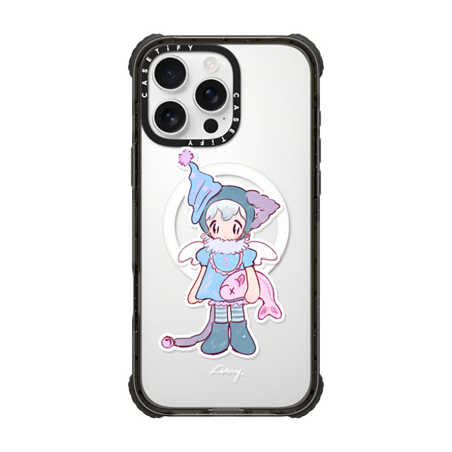 AAMY x CASETiFY iPhone 16 Pro Max Case Animal,Cartoon Black ウルトラ インパクトケース MagSafe 対応 blue kitty Mother's Day AAMY x CASETiFY iPhone 16 Pro Max Case Animal,Cartoon Black ウルトラ インパクトケース MagSafe 対応 blue kitty Mother's Day
