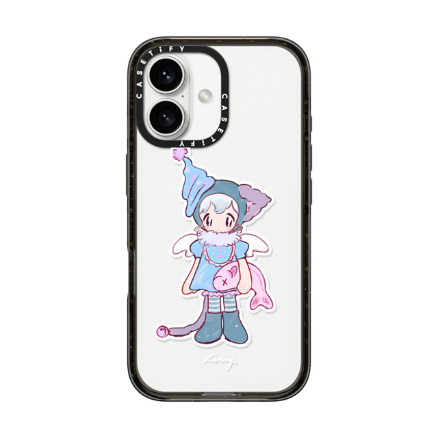 AAMY x CASETiFY iPhone 16 Case Animal,Cartoon Black インパクトケース blue kitty Mother's Day AAMY x CASETiFY iPhone 16 Case Animal,Cartoon Black インパクトケース blue kitty Mother's Day