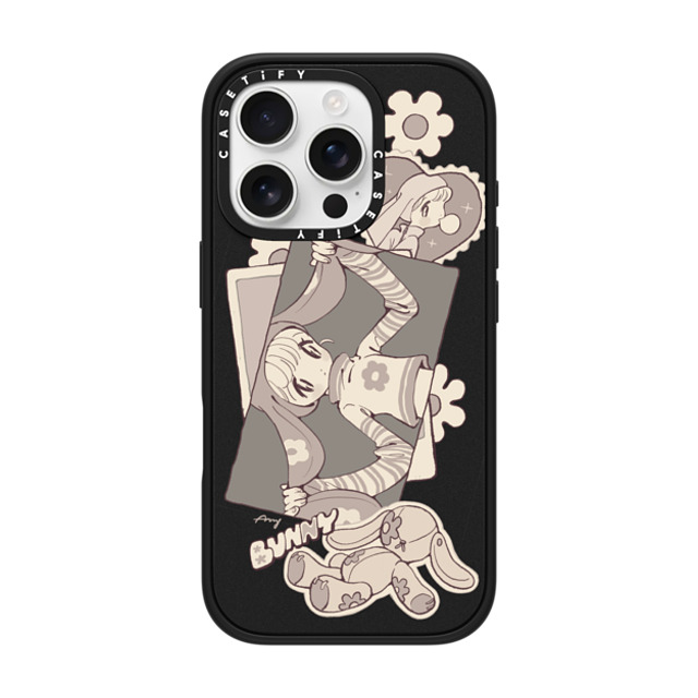 AAMY x CASETiFY iPhone 16 Pro Case Bunny,Animal Matte Black Impact Case MagSafe Compatible モノクロ Mother's Day AAMY x CASETiFY iPhone 16 Pro Case Bunny,Animal Matte Black Impact Case MagSafe Compatible モノクロ Mother's Day