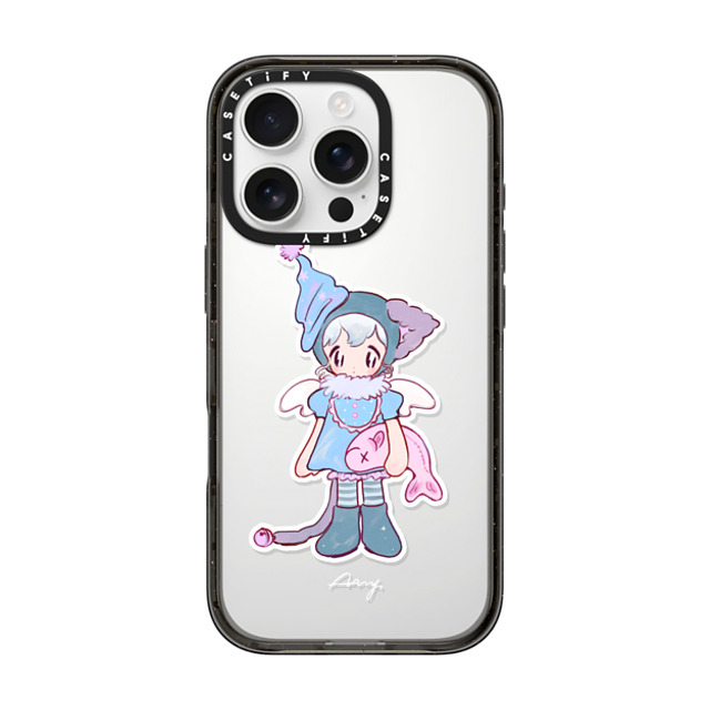 AAMY x CASETiFY iPhone 16 Pro Case Animal,Cartoon Black インパクトケース blue kitty Mother's Day AAMY x CASETiFY iPhone 16 Pro Case Animal,Cartoon Black インパクトケース blue kitty Mother's Day
