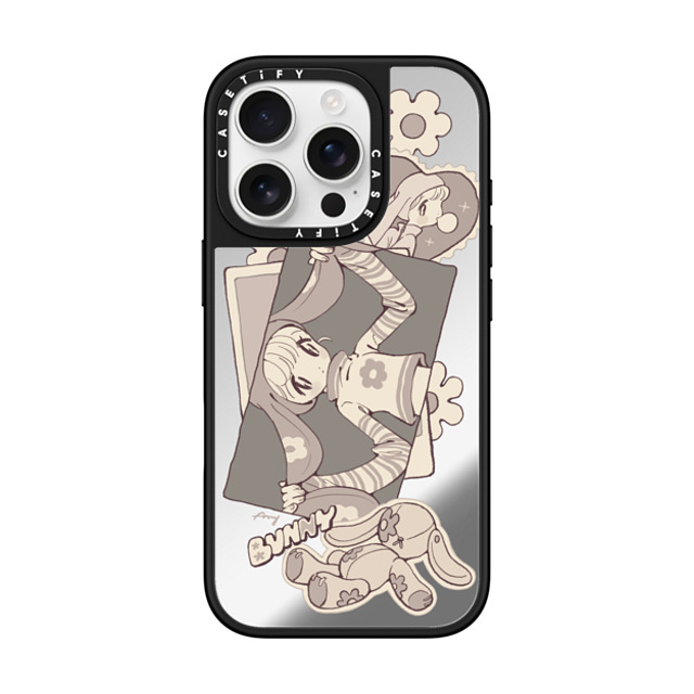 AAMY x CASETiFY iPhone 16 Pro Case Bunny,Animal Silver on Black ミラーケース MagSafe対応 モノクロ Mother's Day AAMY x CASETiFY iPhone 16 Pro Case Bunny,Animal Silver on Black ミラーケース MagSafe対応 モノクロ Mother's Day