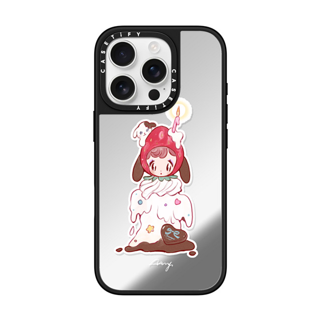 AAMY x CASETiFY iPhone 16 Pro Case Dog,Animal Silver on Black ミラーケース MagSafe対応 shortcake puppy Back to School AAMY x CASETiFY iPhone 16 Pro Case Dog,Animal Silver on Black ミラーケース MagSafe対応 shortcake puppy Back to School