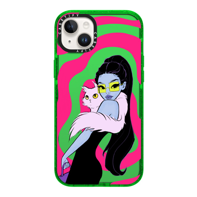 Isabelle Staub x CASETiFY iPhone 14 Plus ケース Cat,Portraiture グリーン インパクトケース Boa Bby Mother's Day Isabelle Staub x CASETiFY iPhone 14 Plus ケース Cat,Portraiture グリーン インパクトケース Boa Bby Mother's Day