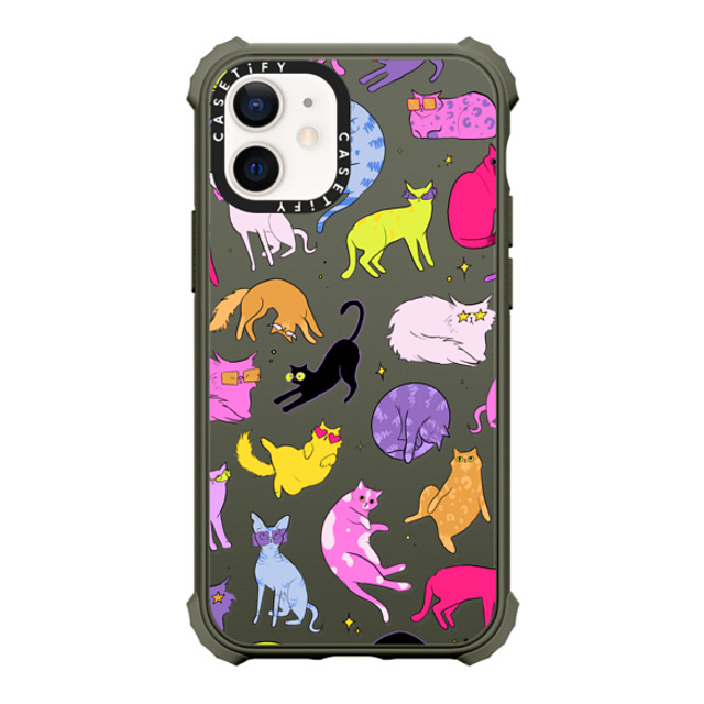 Isabelle Staub x CASETiFY iPhone 12 mini ケース Matte Olive ウルトラインパクトケース Cool Cats