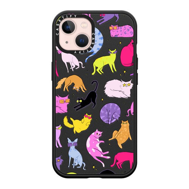 Isabelle Staub x CASETiFY iPhone 13 ケース マットブラック インパクトケース MagSafe対応 Cool Cats