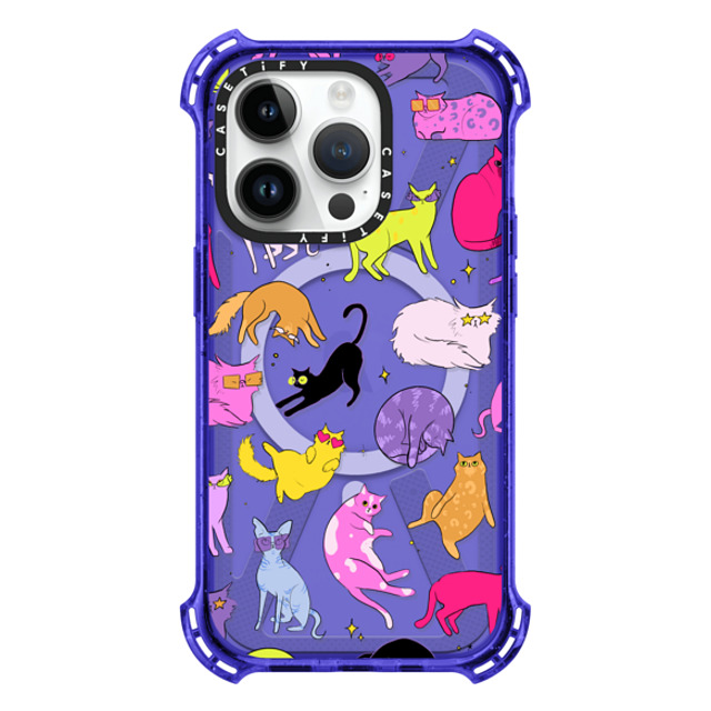 Isabelle Staub x CASETiFY iPhone 14 Pro ケース Peri Purple バウンスケース Cool Cats