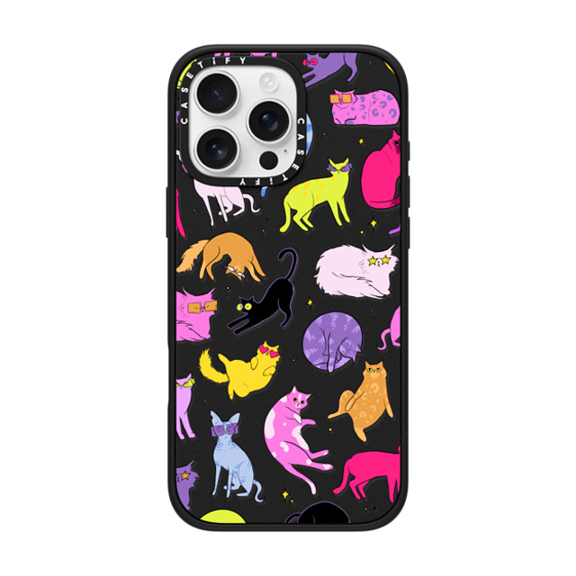 Isabelle Staub x CASETiFY iPhone 16 Pro Max ケース マットブラック インパクトケース MagSafe対応 Cool Cats