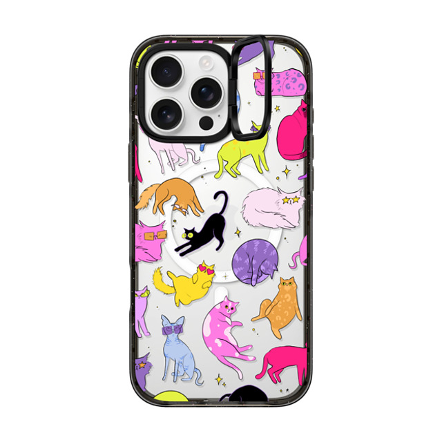 Isabelle Staub x CASETiFY iPhone 16 Pro Max ケース ブラック インパクトリングスタンドケース MagSafe対応 Cool Cats