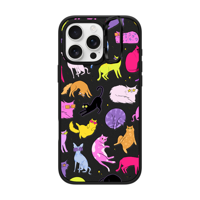 Isabelle Staub x CASETiFY iPhone 16 Pro Max ケース マットブラック インパクトリングスタンドケース MagSafe対応 Cool Cats