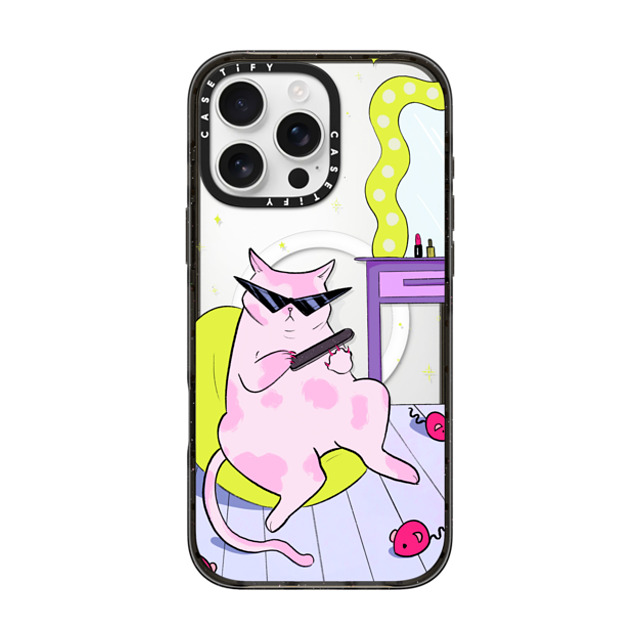 Isabelle Staub x CASETiFY iPhone 16 Pro Max ケース Cat,Cartoon ブラック インパクトケース MagSafe対応 Self Care Father's Day Isabelle Staub x CASETiFY iPhone 16 Pro Max ケース Cat,Cartoon ブラック インパクトケース MagSafe対応 Self Care Father's Day