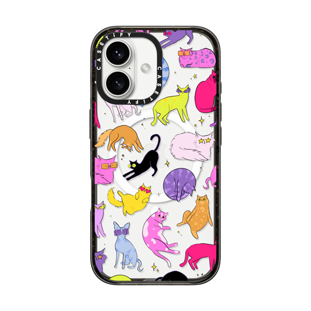 Isabelle Staub x CASETiFY iPhone 16 ケース ブラック インパクトケース MagSafe対応 Cool Cats