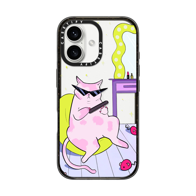 Isabelle Staub x CASETiFY iPhone 16 ケース Cat,Cartoon ブラック インパクトケース Self Care Father's Day Isabelle Staub x CASETiFY iPhone 16 ケース Cat,Cartoon ブラック インパクトケース Self Care Father's Day