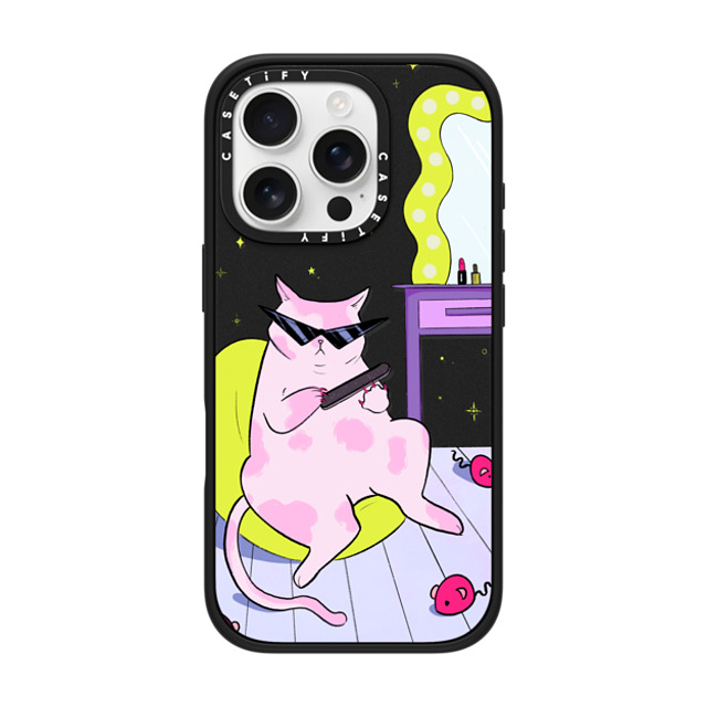 Isabelle Staub x CASETiFY iPhone 16 Pro ケース Cat,Cartoon マットブラック インパクトケース MagSafe対応 Self Care Father's Day Isabelle Staub x CASETiFY iPhone 16 Pro ケース Cat,Cartoon マットブラック インパクトケース MagSafe対応 Self Care Father's Day