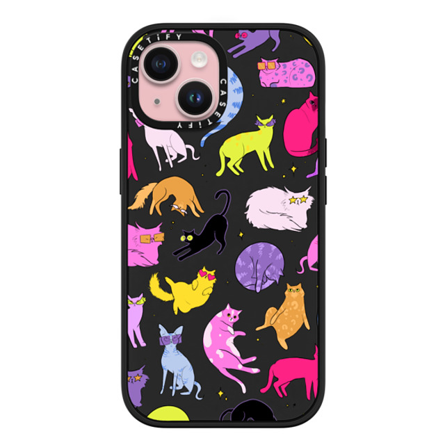 Isabelle Staub x CASETiFY iPhone 15 ケース マットブラック インパクトケース MagSafe対応 Cool Cats