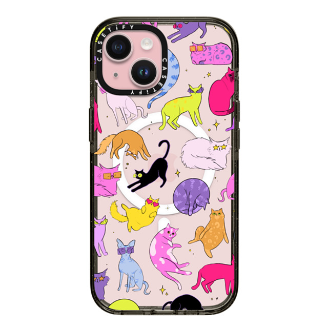 Isabelle Staub x CASETiFY iPhone 15 ケース Cat,Cartoon ブラック インパクトケース MagSafe対応 Cool Cats Father's Day Isabelle Staub x CASETiFY iPhone 15 ケース Cat,Cartoon ブラック インパクトケース MagSafe対応 Cool Cats Father's Day