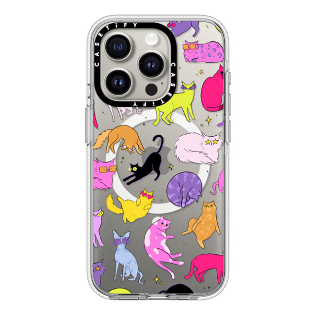 Isabelle Staub x CASETiFY iPhone 15 Pro ケース クリア クリア ケース MagSafe対応 Cool Cats