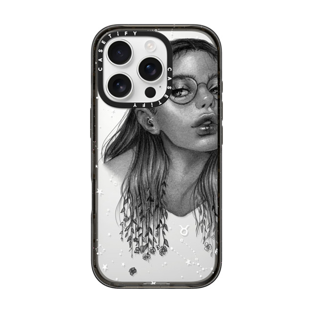Isabelle Staub x CASETiFY iPhone 16 Pro ケース Zodiac,Monochrome ブラック インパクトケース Taurus Babe Father's Day Isabelle Staub x CASETiFY iPhone 16 Pro ケース Zodiac,Monochrome ブラック インパクトケース Taurus Babe Father's Day