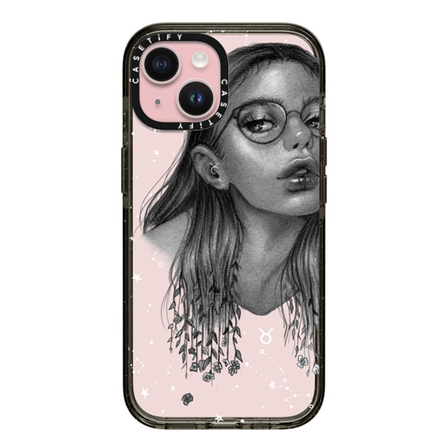 Isabelle Staub x CASETiFY iPhone 15 ケース Zodiac,Monochrome ブラック インパクトケース Taurus Babe Mother's Day Isabelle Staub x CASETiFY iPhone 15 ケース Zodiac,Monochrome ブラック インパクトケース Taurus Babe Mother's Day