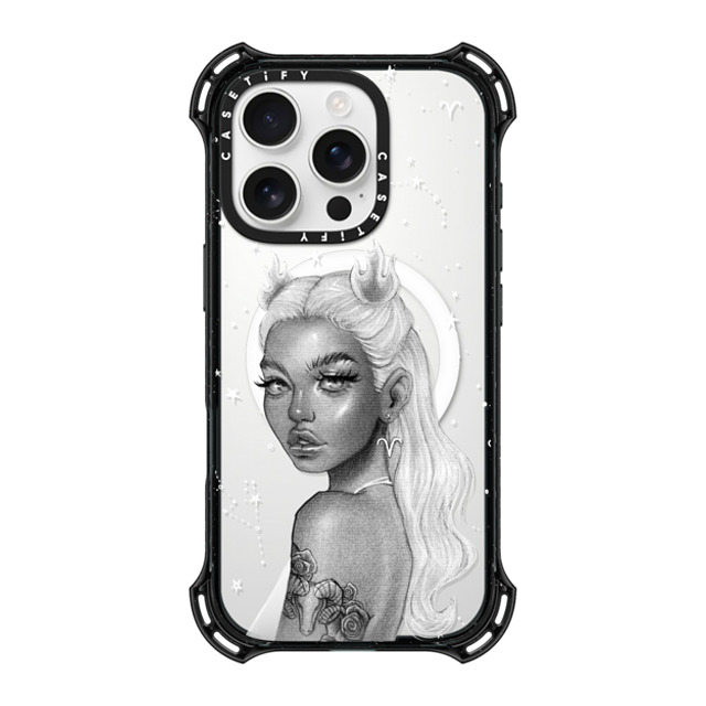 Isabelle Staub x CASETiFY iPhone 16 Pro ケース ブラック バウンスケース Aries Babe