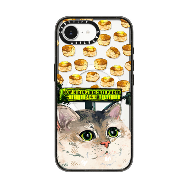 Catwheezie x CASETiFY iPhone 16e ケース Cat,Animal ブラック インパクトケース MagSafe対応 Biscuit Maker Back to School Catwheezie x CASETiFY iPhone 16e ケース Cat,Animal ブラック インパクトケース MagSafe対応 Biscuit Maker Back to School