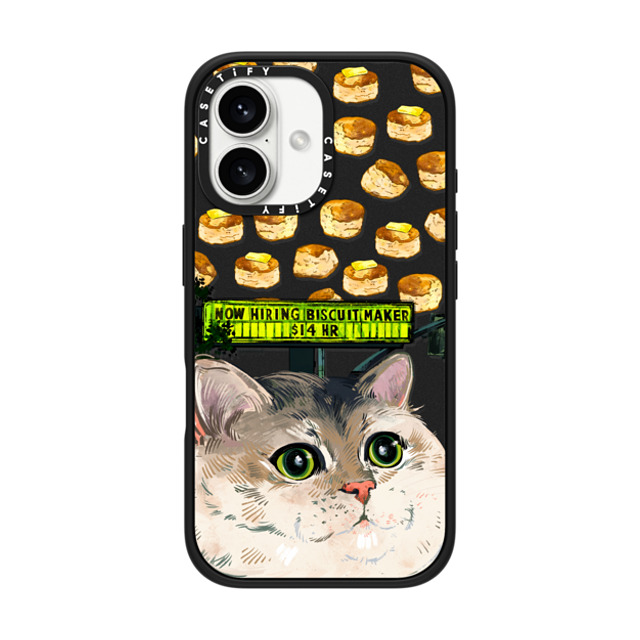 Catwheezie x CASETiFY iPhone 16 Case Cat,Animal Matte Black Impact Case MagSafe Compatible Biscuit Maker Father's Day Catwheezie x CASETiFY iPhone 16 Case Cat,Animal Matte Black Impact Case MagSafe Compatible Biscuit Maker Father's Day