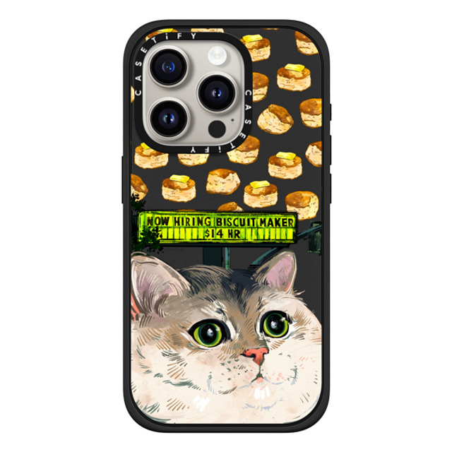 Catwheezie x CASETiFY iPhone 15 Pro ケース Cat,Animal マットブラック インパクトケース MagSafe対応 Biscuit Maker Back to School Catwheezie x CASETiFY iPhone 15 Pro ケース Cat,Animal マットブラック インパクトケース MagSafe対応 Biscuit Maker Back to School