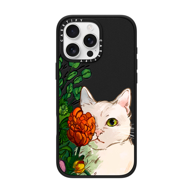 Catwheezie x CASETiFY iPhone 16 Pro Max ケース Cat,Floral マットブラック インパクトケース MagSafe対応 Flower Face Mother's Day Catwheezie x CASETiFY iPhone 16 Pro Max ケース Cat,Floral マットブラック インパクトケース MagSafe対応 Flower Face Mother's Day