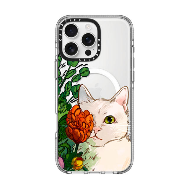 Catwheezie x CASETiFY iPhone 16 Pro Max ケース Cat,Floral クリア クリア ケース MagSafe対応 Flower Face Mother's Day Catwheezie x CASETiFY iPhone 16 Pro Max ケース Cat,Floral クリア クリア ケース MagSafe対応 Flower Face Mother's Day