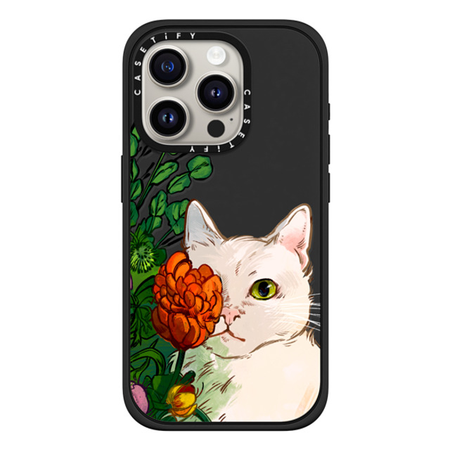 Catwheezie x CASETiFY iPhone 15 Pro ケース Cat,Floral マットブラック インパクトケース MagSafe対応 Flower Face Father's Day Catwheezie x CASETiFY iPhone 15 Pro ケース Cat,Floral マットブラック インパクトケース MagSafe対応 Flower Face Father's Day