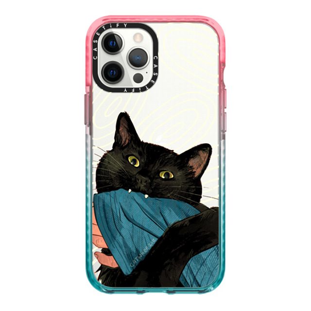 Catwheezie x CASETiFY iPhone 12 Pro Max Case Pink/Blue Impact Case Munch! Om Nom Nom... Catwheezie x CASETiFY iPhone 12 Pro Max Case Pink/Blue Impact Case Munch! Om Nom Nom...