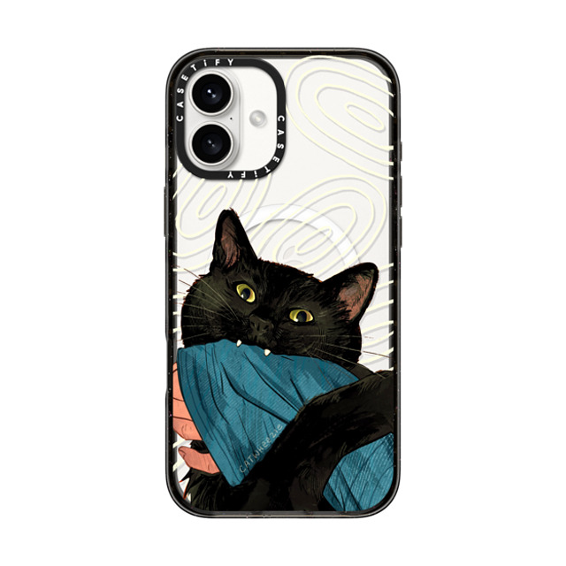 Catwheezie x CASETiFY iPhone 16 Plus Case Black Impact Case MagSafe Compatible Munch! Om Nom Nom... Catwheezie x CASETiFY iPhone 16 Plus Case Black Impact Case MagSafe Compatible Munch! Om Nom Nom...