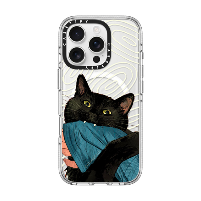 Catwheezie x CASETiFY iPhone 16 Pro ケース クリア クリア ケース MagSafe対応 Munch! Om Nom Nom...