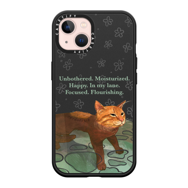 Catwheezie x CASETiFY iPhone 13 ケース マットブラック インパクトケース MagSafe対応 Unbothered. Moisturized. Well-Hydrated