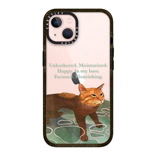 Catwheezie x CASETiFY iPhone 13 ケース ブラック インパクトケース Unbothered. Moisturized. Well-Hydrated