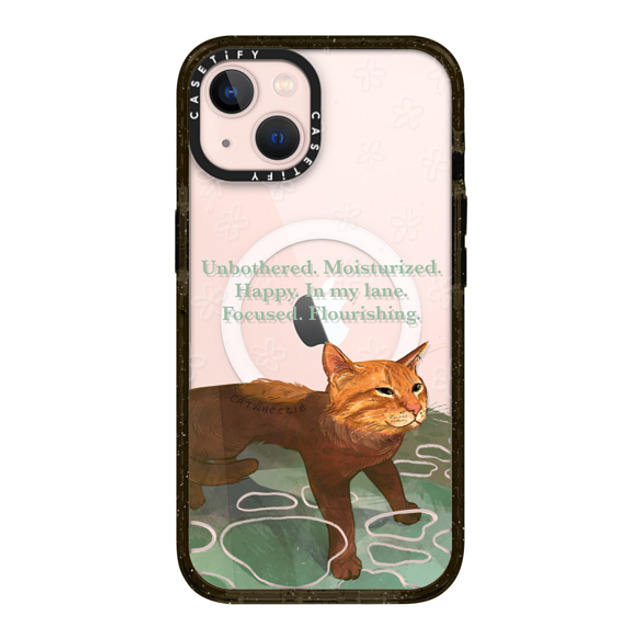 Catwheezie x CASETiFY iPhone 13 ケース ブラック インパクトケース MagSafe対応 Unbothered. Moisturized. Well-Hydrated