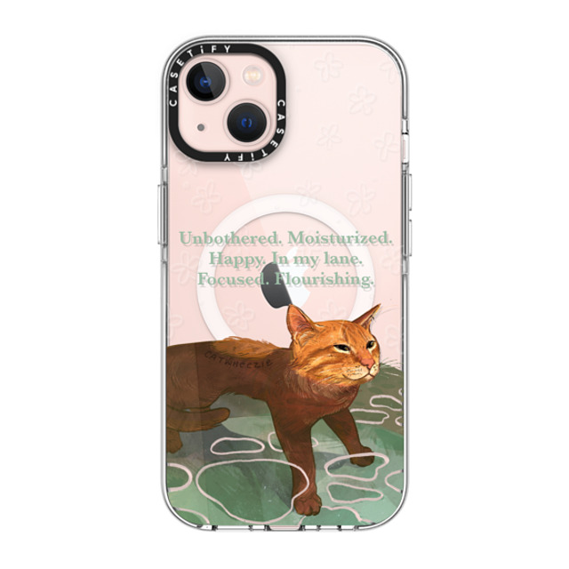 Catwheezie x CASETiFY iPhone 13 ケース クリア クリア ケース MagSafe対応 Unbothered. Moisturized. Well-Hydrated