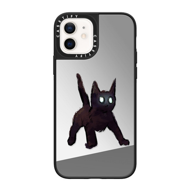 Catwheezie x CASETiFY iPhone 12 ケース Cat,Anime Silver on Black ミラーケース MagSafe対応 Spooky Surprise Father's Day Catwheezie x CASETiFY iPhone 12 ケース Cat,Anime Silver on Black ミラーケース MagSafe対応 Spooky Surprise Father's Day
