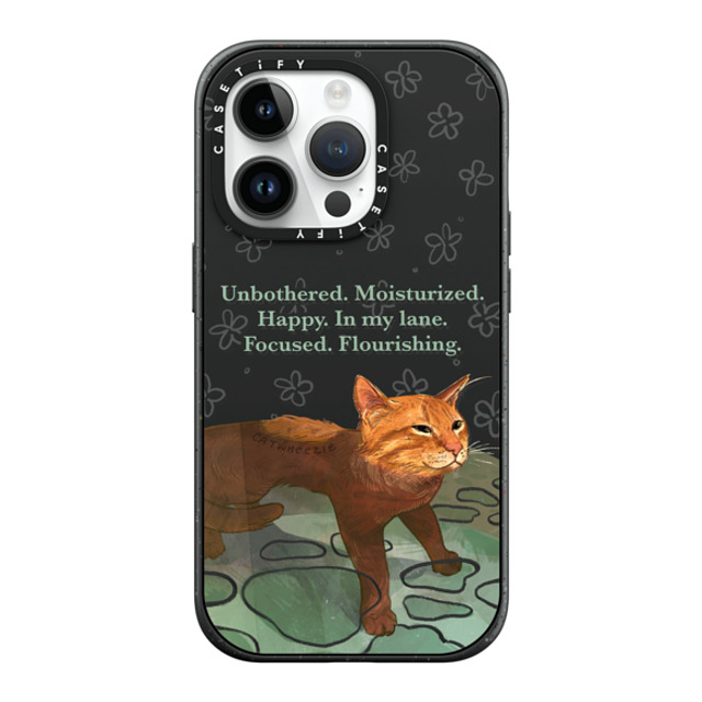 Catwheezie x CASETiFY iPhone 14 Pro ケース マットブラック インパクトケース MagSafe対応 Unbothered. Moisturized. Well-Hydrated