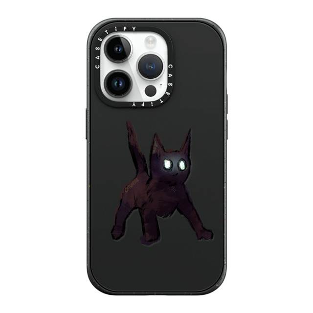 Catwheezie x CASETiFY iPhone 14 Pro ケース マットブラック インパクトケース MagSafe対応 Spooky Surprise