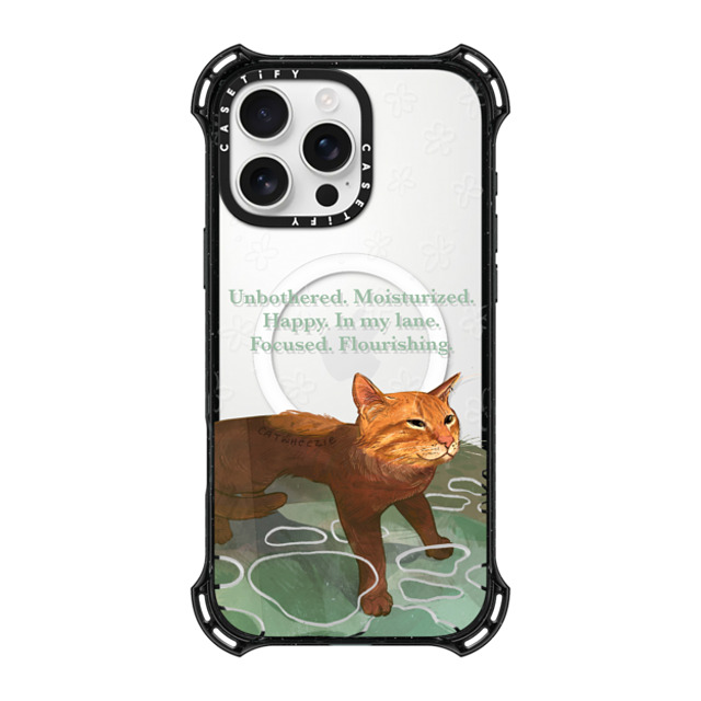 Catwheezie x CASETiFY iPhone 16 Pro Max ケース ブラック バウンスケース Unbothered. Moisturized. Well-Hydrated