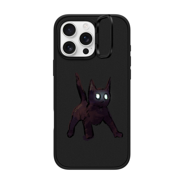 Catwheezie x CASETiFY iPhone 16 Pro Max ケース マットブラック インパクトリングスタンドケース MagSafe対応 Spooky Surprise