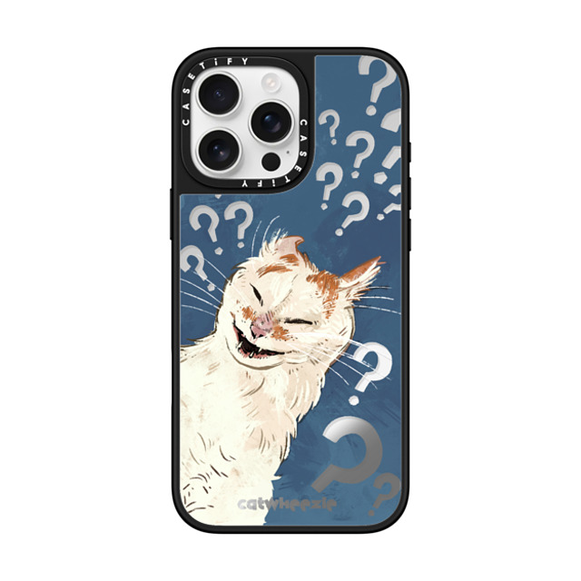 Catwheezie x CASETiFY iPhone 16 Pro Max Case Cat,Anime Silver on Black ミラーケース MagSafe対応 Scrunge Cat Questions the Meaning of Life Father's Day Catwheezie x CASETiFY iPhone 16 Pro Max Case Cat,Anime Silver on Black ミラーケース MagSafe対応 Scrunge Cat Questions the Meaning of Life Father's Day