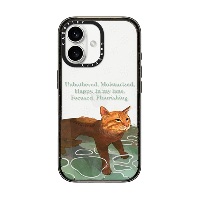 Catwheezie x CASETiFY iPhone 16 ケース ブラック インパクトケース Unbothered. Moisturized. Well-Hydrated