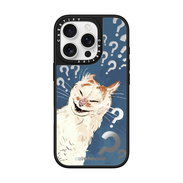 Catwheezie x CASETiFY iPhone 16 Pro Case Cat,Anime Silver on Black ミラーケース MagSafe対応 Scrunge Cat Questions the Meaning of Life Father's Day Catwheezie x CASETiFY iPhone 16 Pro Case Cat,Anime Silver on Black ミラーケース MagSafe対応 Scrunge Cat Questions the Meaning of Life Father's Day
