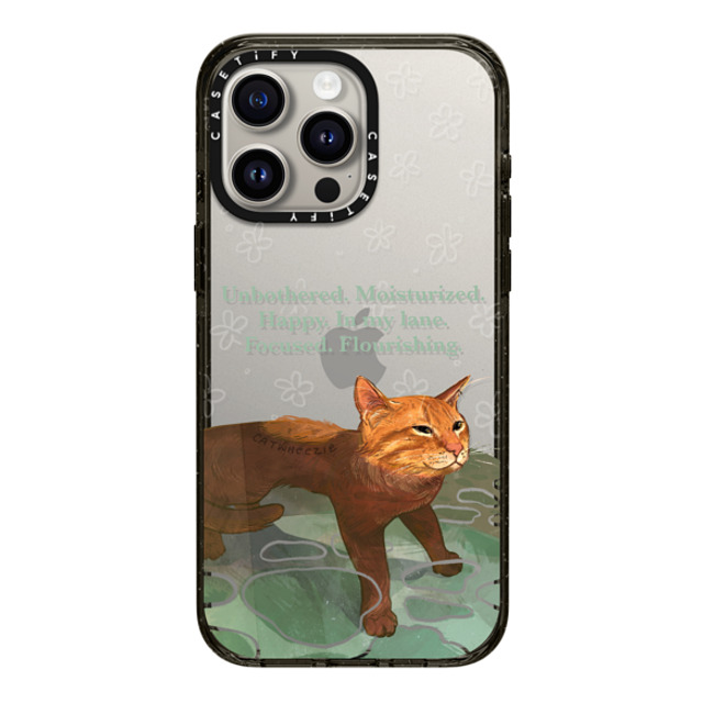 Catwheezie x CASETiFY iPhone 15 Pro Max ケース ブラック インパクトケース Unbothered. Moisturized. Well-Hydrated